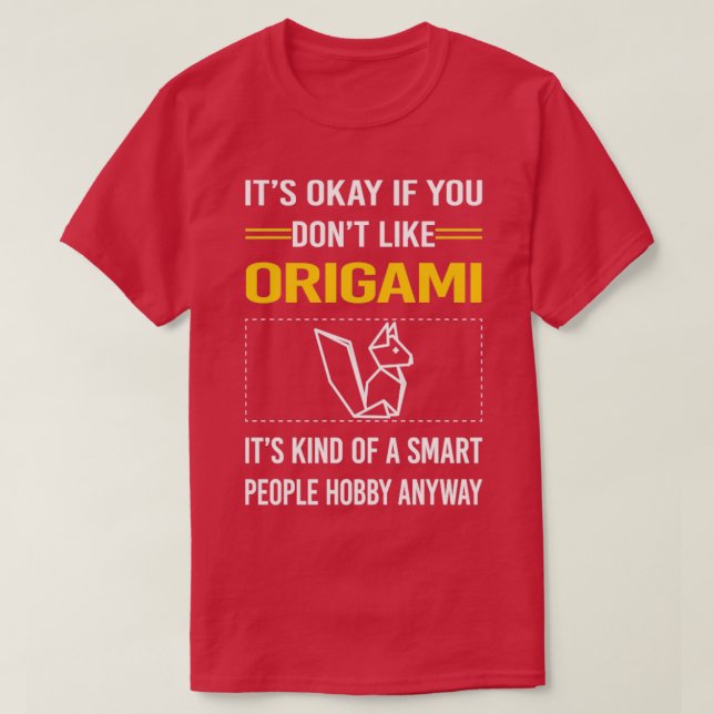 Funny Smart People Origami  T-Shirt (Design Front)