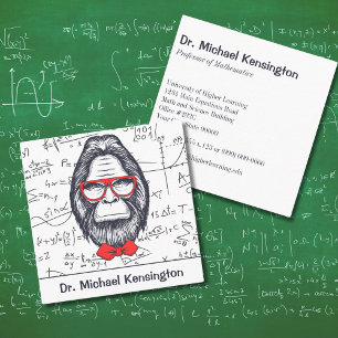 Funny Smart Sasquatch Math Equations Unusual Square Business Card