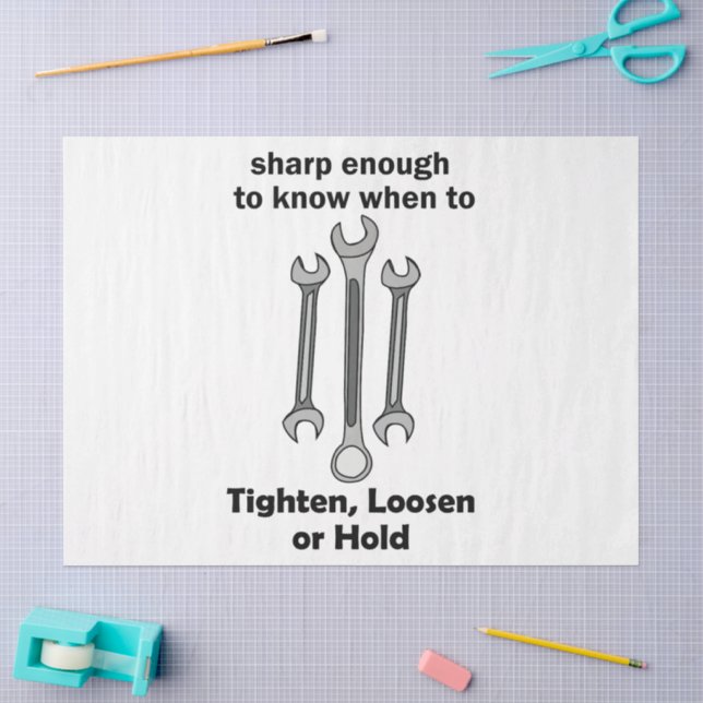Funny Smart Wrench Handyman Tool Quote Tissue Paper (Craft)