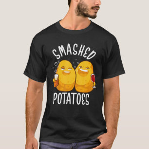 Funny Smashed Potatoes Drinking Beer And Wine T Sh T-Shirt