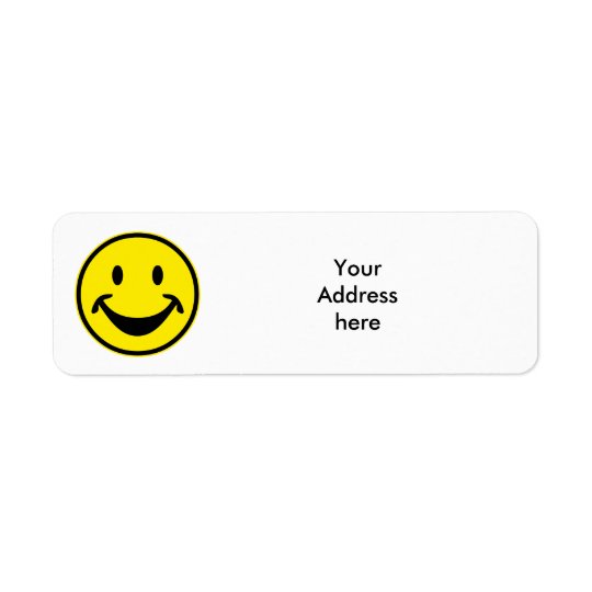 Funny Smiley yellow + your backg. & ideas Return Address Label