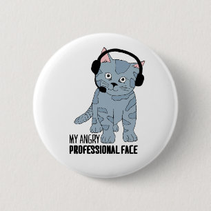 Funny Smiling Cat Professional Epic Sarcastic 6 Cm Round Badge