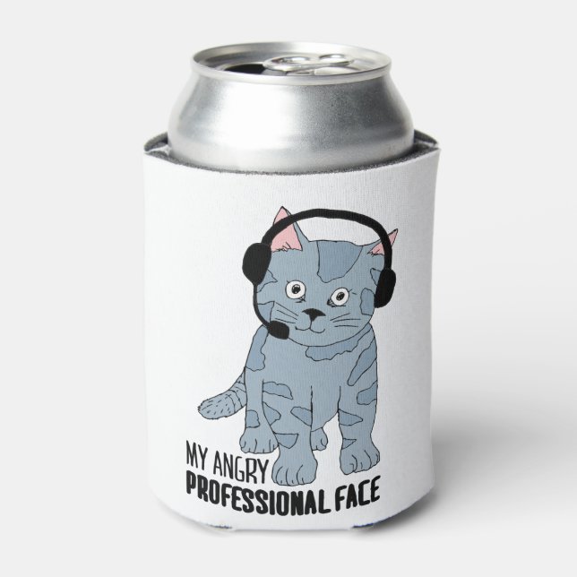 Funny Smiling Cat Professional Epic Sarcastic Can Cooler (Can Front)