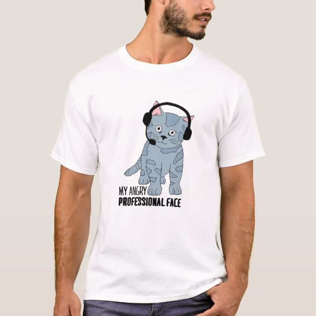 Funny Smiling Cat Professional Epic Sarcastic T-Shirt (Front)
