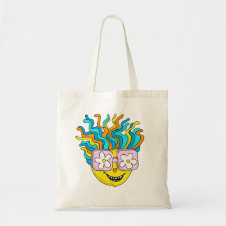 Funny Smiling Character with Pink Glasses Colourfu Tote Bag