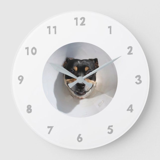 Funny smiling dog clock (Front)