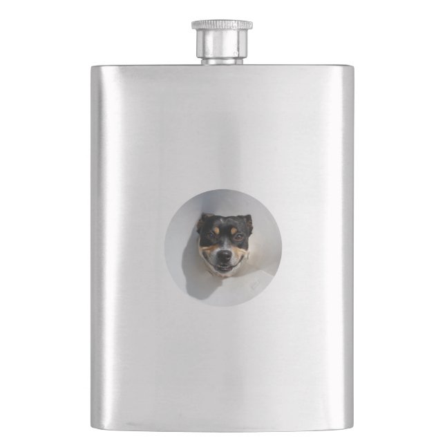 Funny smiling dog flask (Front)