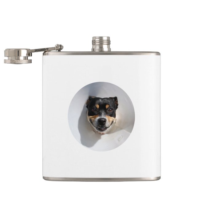 Funny smiling dog flask (Opened)