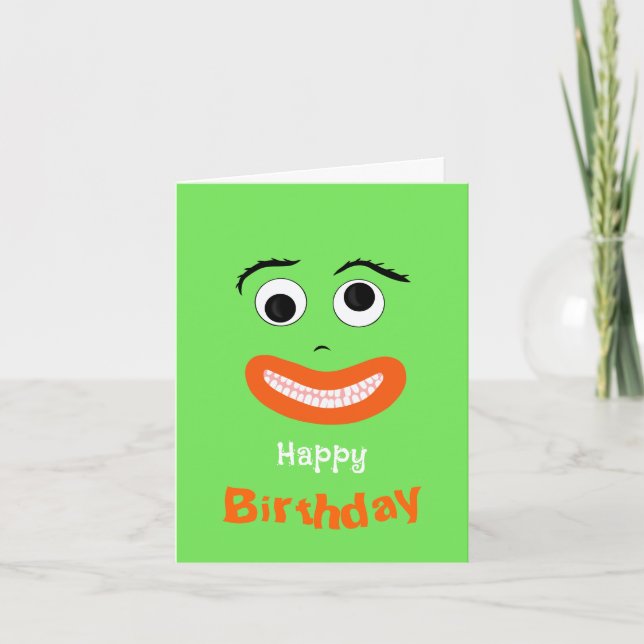 Funny smiling face holiday card (Front)