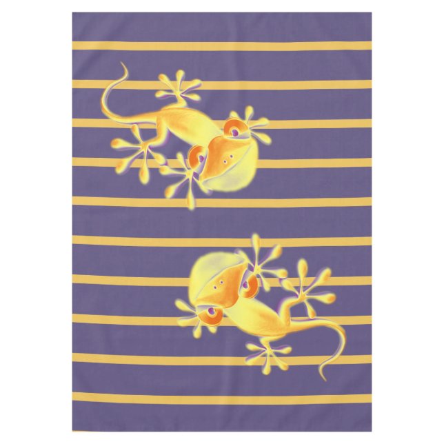 Funny Smiling Gecko + your background & ideas Tablecloth (Front)