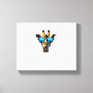 Funny smiling Giraffe with Sunglasses Canvas Print