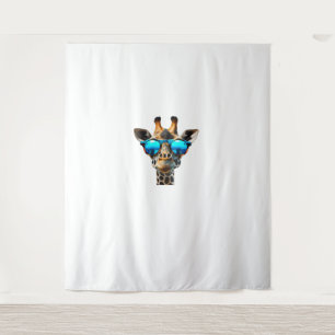 Funny smiling Giraffe with Sunglasses Tapestry