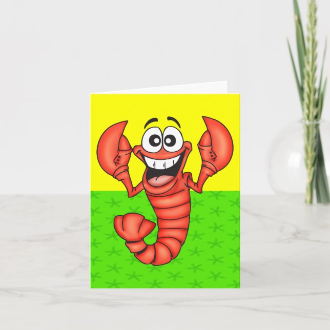 Funny Smiling Lobster Card (Front)