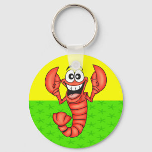Funny Smiling Lobster Key Ring