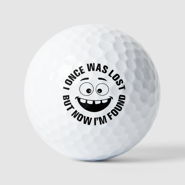 Funny smiling lost golf lover humour  golf balls (Front)