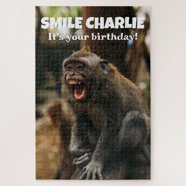 Funny Smiling Monkey  Jigsaw Puzzle (Vertical)