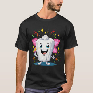 Funny Smiling Tooth Fairy Dentist Dental Teeth Squ T-Shirt
