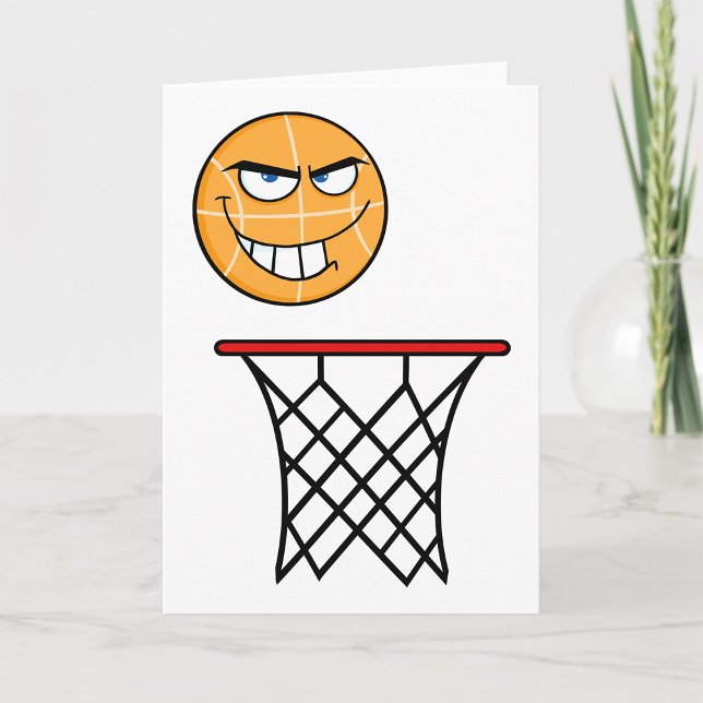 Funny Smirking Basketball Face Dunking  Card (Creator Uploaded)