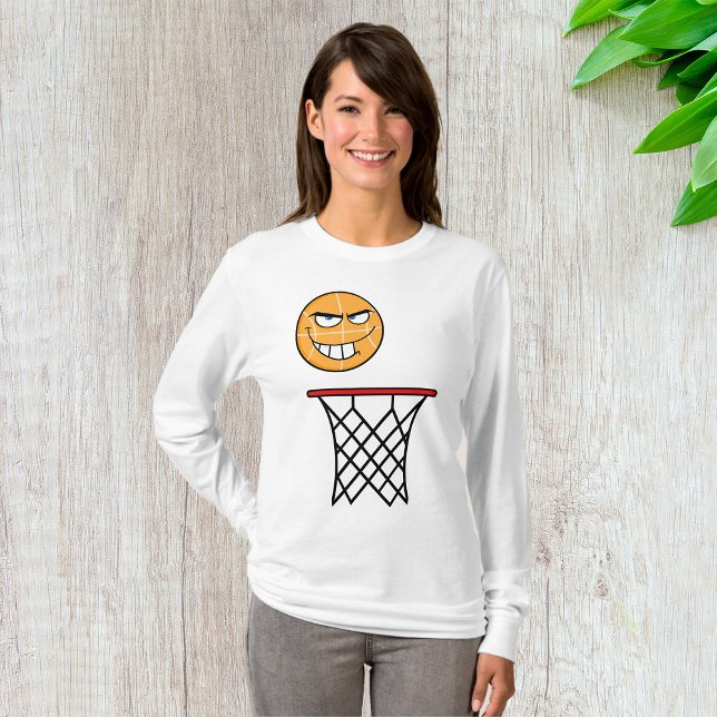 Funny Smirking Basketball Face Dunking  T-Shirt (Creator Uploaded)