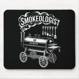 Funny smokeologist saying bbq smoker grill womenFu Mouse Mat