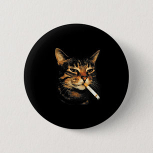 Funny Smoking Cat Cigarette Kitten Meme Stupid Bra 6 Cm Round Badge