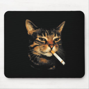 Funny Smoking Cat Cigarette Kitten Meme Stupid Bra Mouse Mat