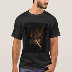 Funny Smoking Cat Cigarette Kitty Gen Z Meme Adult T-Shirt
