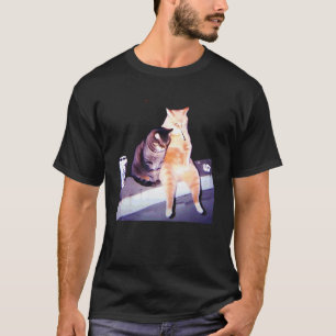 Funny Smoking Cat Cigarette Kitty Gen Z Meme Cat L T-Shirt