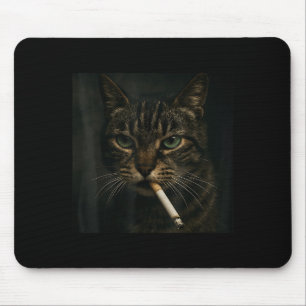 Funny Smoking Cat, Cigarette Kitty Gen Z Meme, Cat Mouse Mat