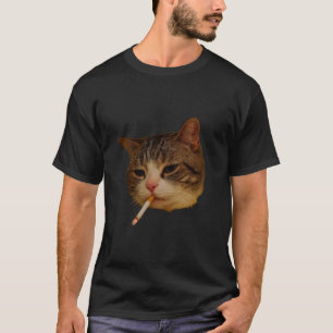 Funny Smoking Cat, Cigarette Kitty Gen Z Meme, Cat T-Shirt
