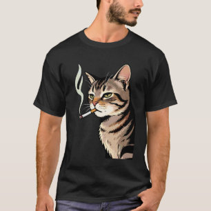 Funny Smoking Cat, Cigarette Kitty Gen Z Meme, Cat T-Shirt