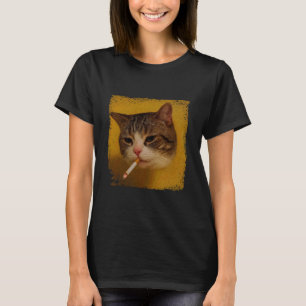 Funny Smoking Cat, Cigarette Kitty Gen Z Meme, Cat T-Shirt