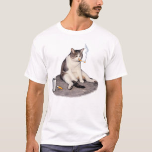 Funny Smoking Cat, Cigarette Kitty Gen Z Meme, Cat T-Shirt
