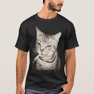 Funny Smoking Cat Cigarette Kitty Gen Z Meme  T-Shirt