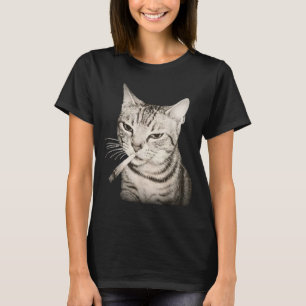 Funny Smoking Cat Cigarette Kitty Gen Z Meme T-Shirt