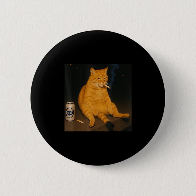 Funny Smoking Cat Meme  6 Cm Round Badge (Front)