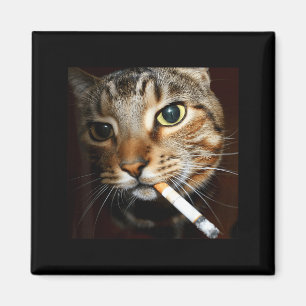 Funny smoking cat meme dark humor sarcastic cat ar magnet