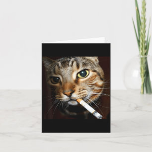 Funny smoking cat meme dark humour sarcastic cat a card