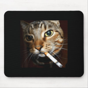 Funny smoking cat meme dark humour sarcastic cat a mouse mat