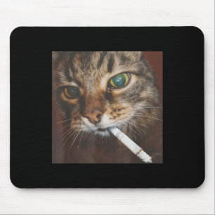 Funny Smoking Cat Meme Mouse Mat