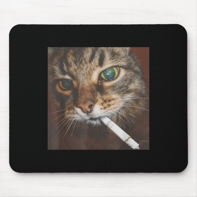 Funny Smoking Cat Meme  Mouse Mat (Front)