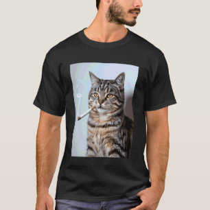 Funny Smoking Cat Meme Sarcastic Gen Z Joke for Ca T-Shirt