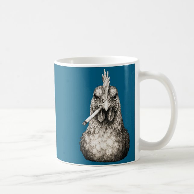 Funny Smoking Chicken Cigarette Gen Z Meme Farm An Coffee Mug (Right)