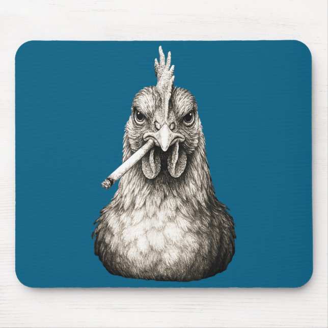 Funny Smoking Chicken Cigarette Gen Z Meme Farm An Mouse Mat (Front)