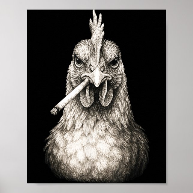 Funny Smoking Chicken Cigarette Gen Z Meme Farm An Poster (Front)