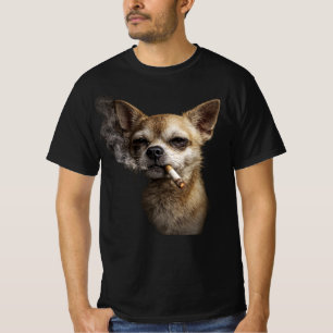 Funny Smoking Chihuahua — Vintage Y2K Grunge Dog T-Shirt