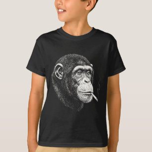 Funny smoking chimpanzee _ y2k ape meme vintage T-Shirt