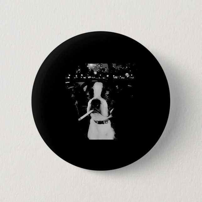 Funny Smoking Dog Meme  6 Cm Round Badge (Front)
