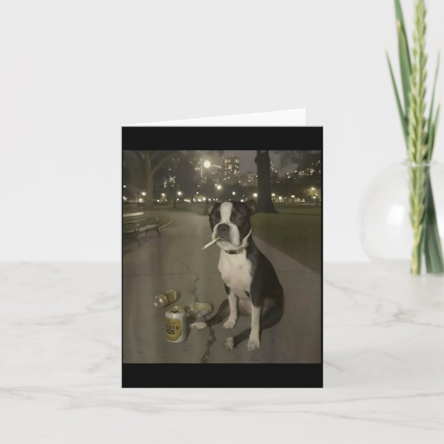 Funny Smoking Dog Meme Cigarette Gen Z Meme Dog Lo Card (Front)