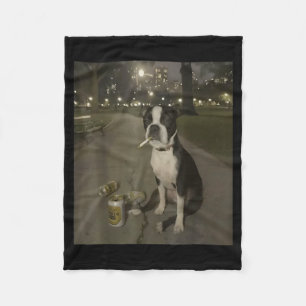 Funny Smoking Dog Meme Cigarette Gen Z Meme Dog Lo Fleece Blanket